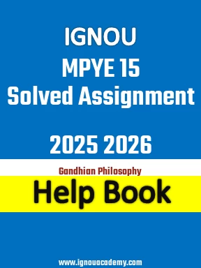 IGNOU MPYE 15 Solved Assignment 2025 2026